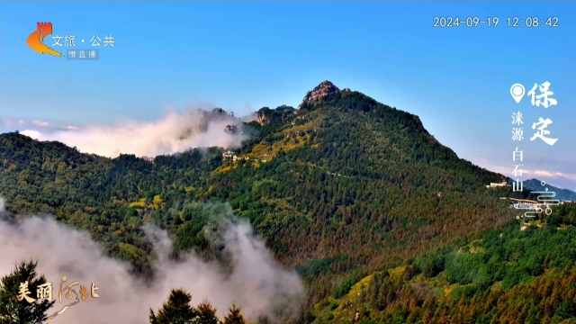 美丽河北慢直播丨白石山峰叠翠影，云海缥缈伴秋声 保定 正午 2024/09/19#这么近，那么美，周末到河北