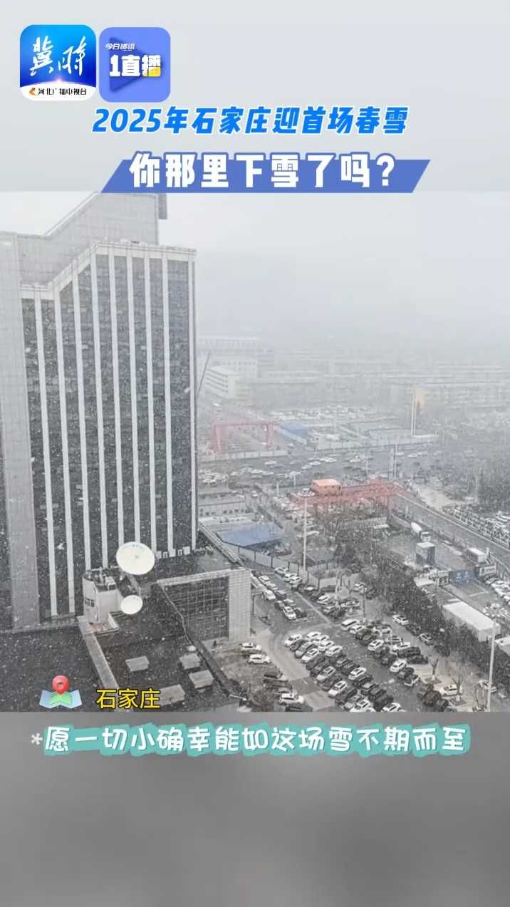 2025年石家庄迎首场春雪 你那里下雪了吗？愿一切小确幸能如这场雪不期而至