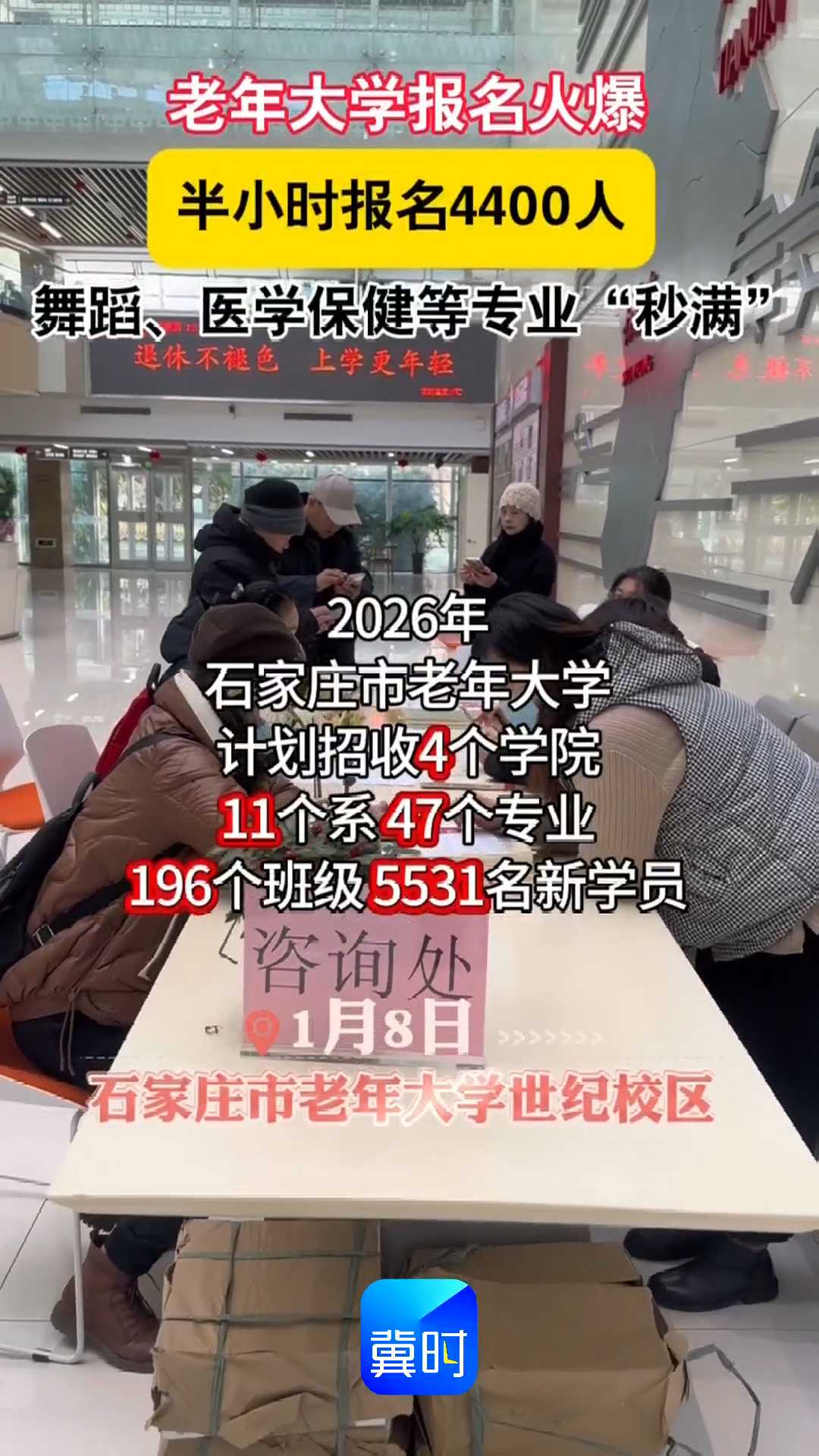 老年大学报名火爆，半小时报名4400人，舞蹈、医学保健等专业“秒满”