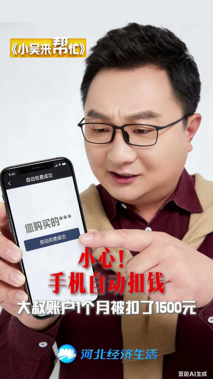 五旬大叔求助！本想玩手机赚个零花钱，结果被自动扣费1500多！两招教你保护好咱的钱袋子！ #小吴来帮忙 #手机自动扣费