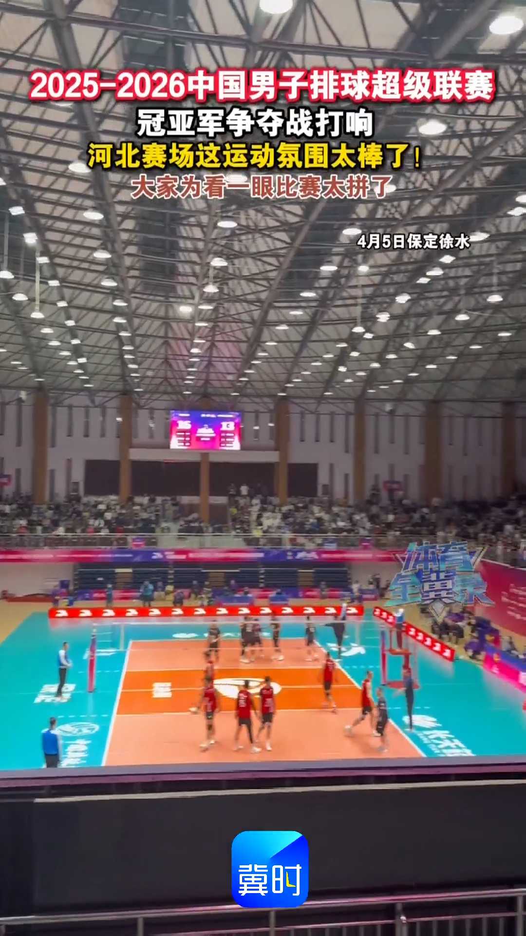 2025-2026中国男子排球超级联赛冠亚军争夺战打响，河北赛场这运动氛围太棒了！大家为看一眼比赛太拼了