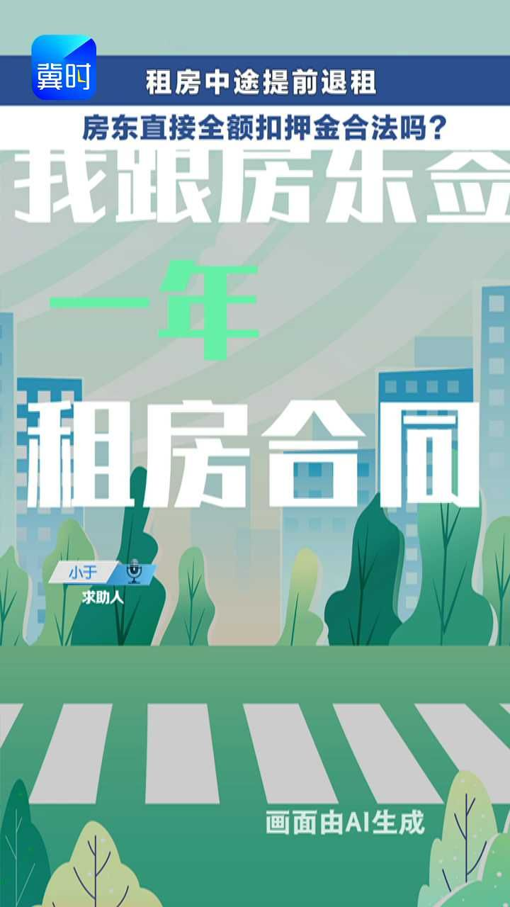 租房中途提前退租 房东直接全额扣押金合法吗？  #冀时帮·快帮答疑
